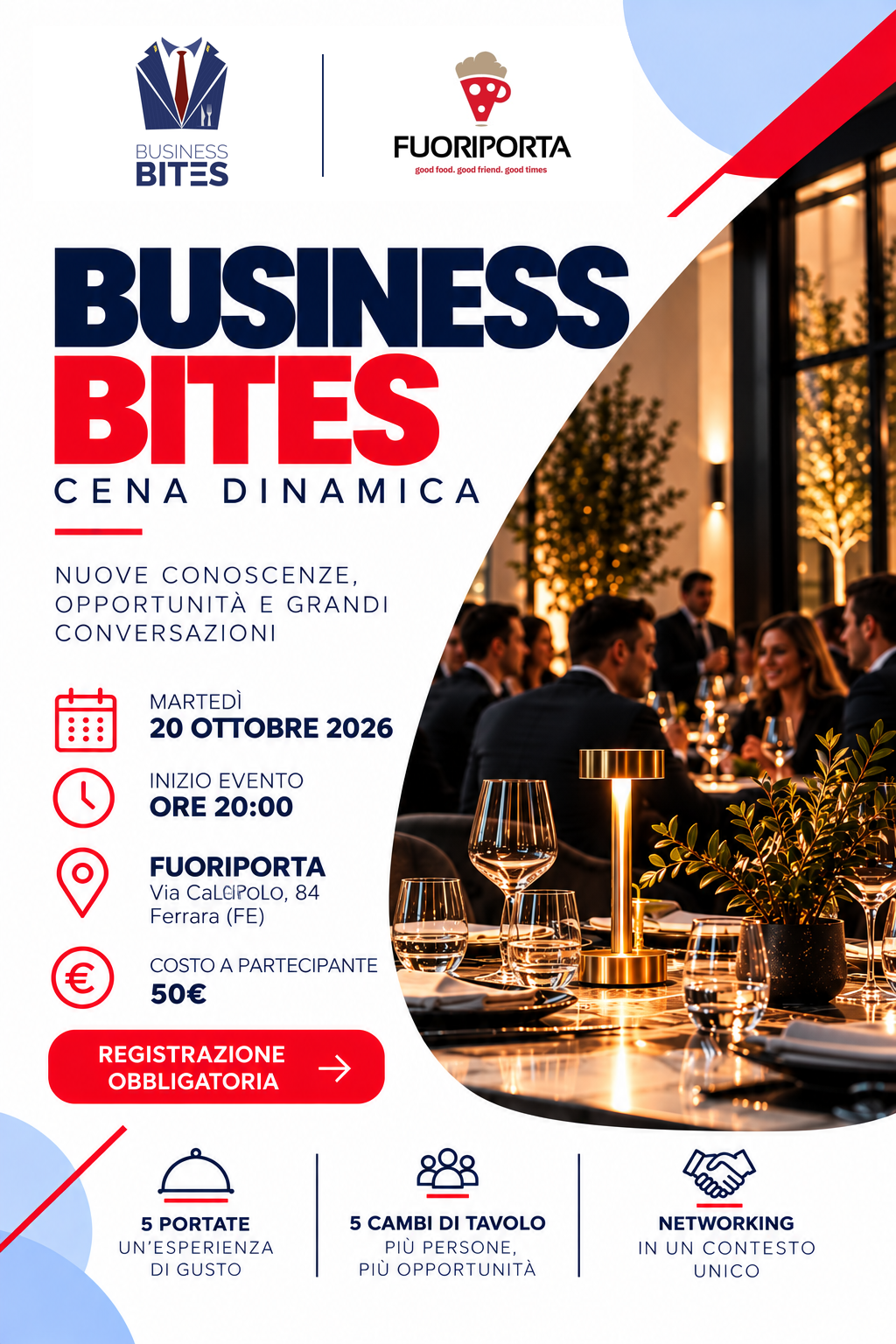 Business Bites - Cena Dinamica del 20 ottobre 2026 al Fuoriporta